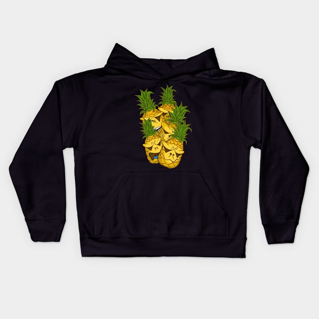 Pineapple doodle Kids Hoodie by Kakescribble